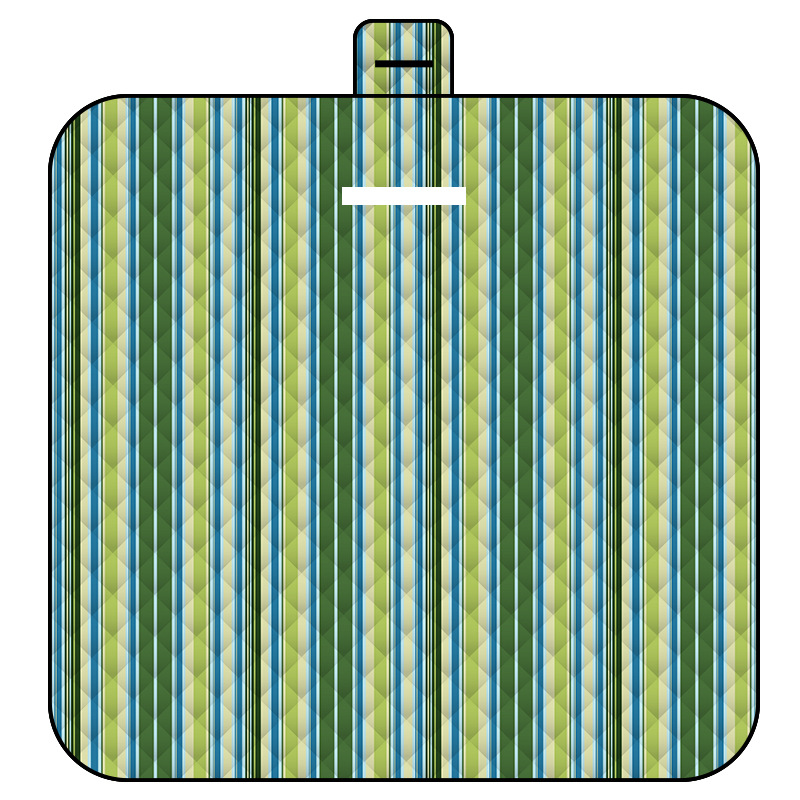 V888-ELOSUNG15055-211890-00 Thickened Waterproof Picnic Blanket - Portable Outdoor Beach Mat for Camping and Hiking 150*200cm(Green Stripes) - Image 1