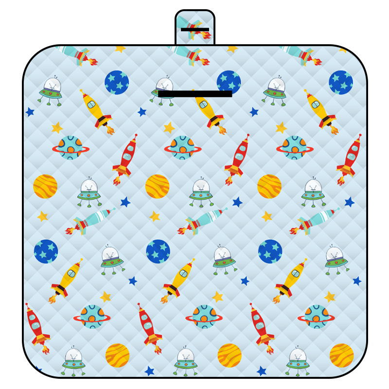 V888-ELOSUNG15062-211897-00 Thickened Waterproof Picnic Blanket - Portable Outdoor Beach Mat for Camping and Hiking 150*200cm(Rocket) - Image 1