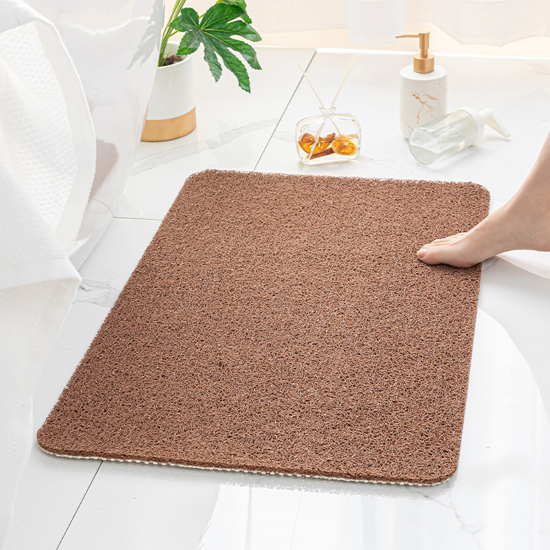 V888-ELOSUNG15209-212500-00 Brown Non-Slip Loofah-Style Bathroom Mat - Quick-Dry and Soft 44*75cm - Image 1