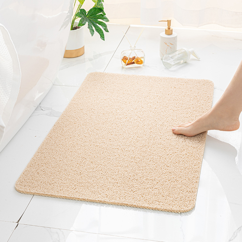 V888-ELOSUNG15210-212499-00 Beige Non-Slip Loofah-Style Bathroom Mat - Quick-Dry and Soft 44*75cm - Image 1