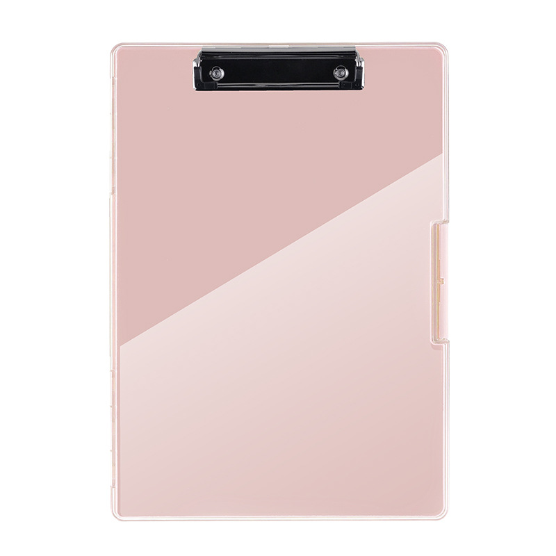 V888-ELOSUNG15226-212527-00 Pink A4 Plastic Document Storage Clipboard- Portable and Durable - Image 1