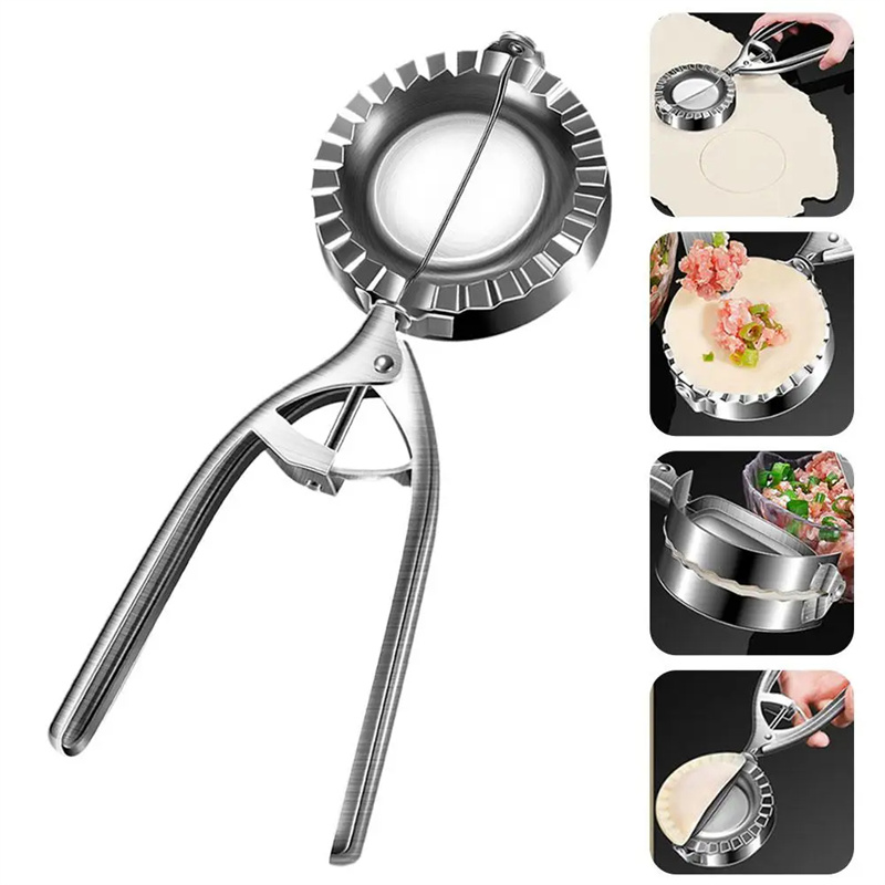 V888-ELOSUNG15249-212602-00 Stainless Steel Dumpling Maker with Handle - 304 Food-Grade Material - Image 1