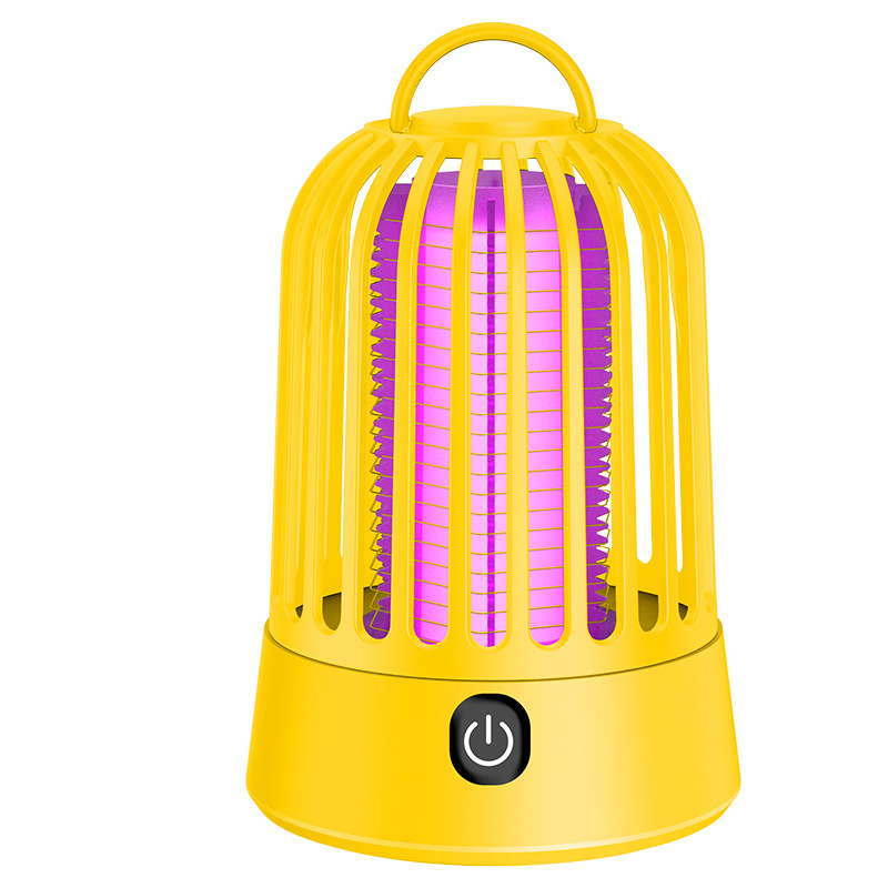 V888-ELOSUNG15255-214061-00 Yellow Electric Mosquito Killer Lamp with Dual Modes - 1200MA USB Rechargeable - Image 1