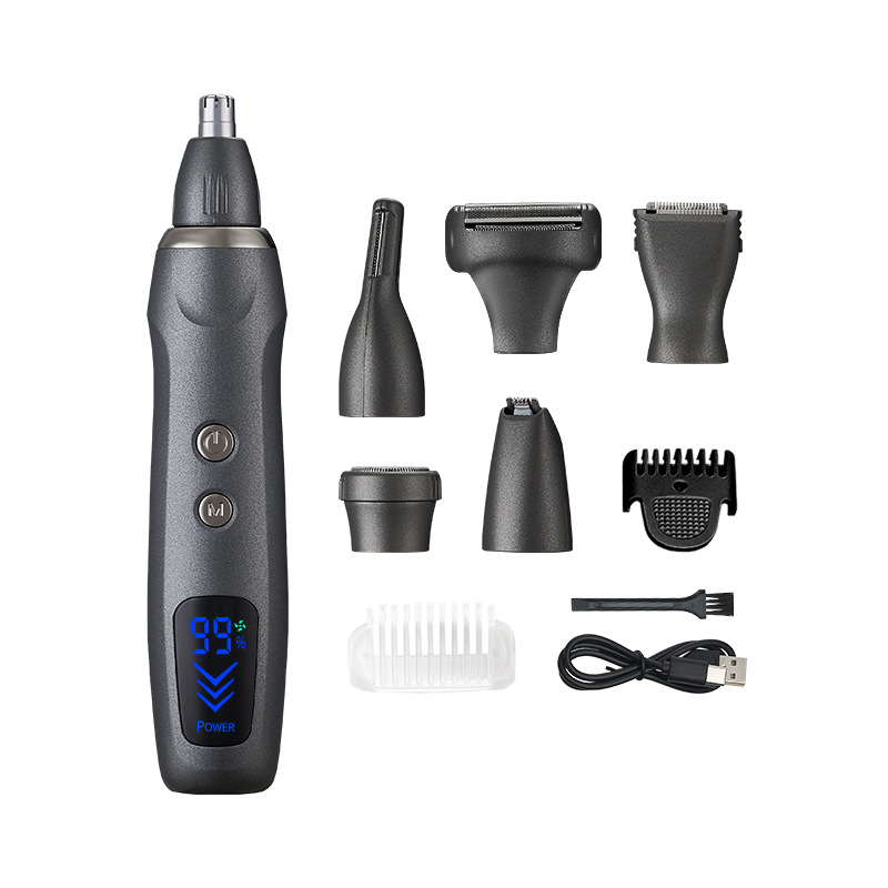 V888-ELOSUNG15432-213698-00 6-in-1 Rechargeable Electric Grooming Kit with Interchangeable Heads and LED Display - Image 1