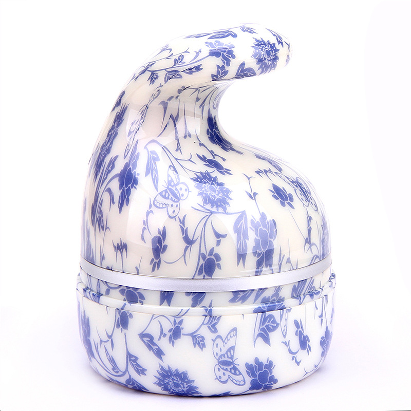 V888-ELOSUNG15463-213768-00 Blue Flowers Portable 3D Electric Massage Device with Adjustable Speeds and USB Charging - Image 1