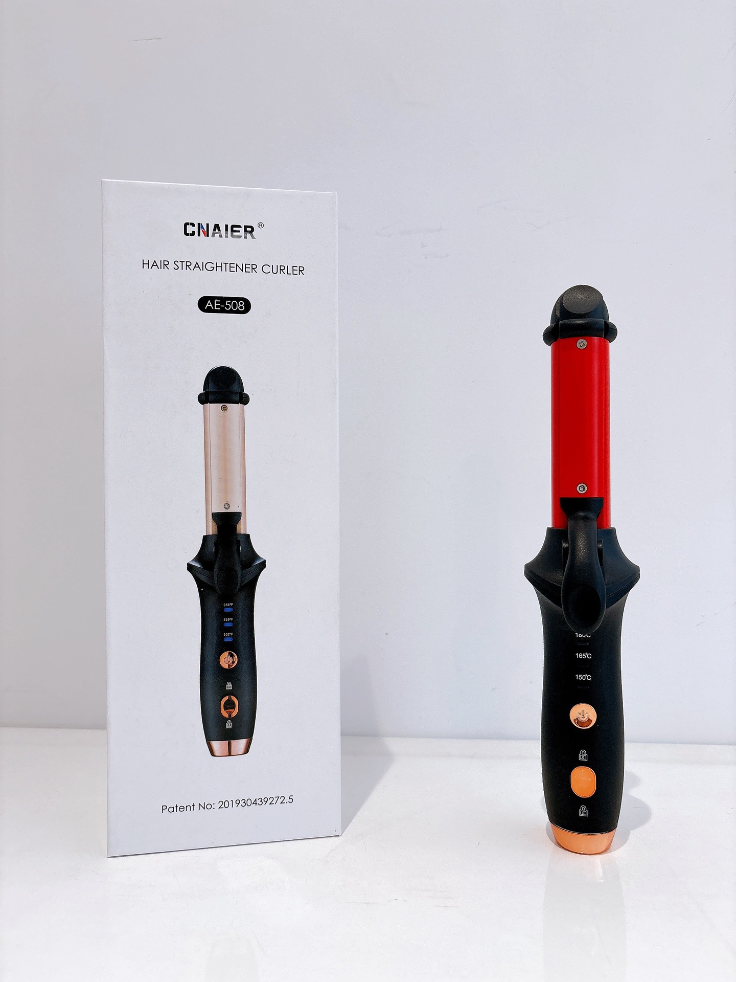 V888-ELOSUNG15483-214021-00 Red Mini Cordless Hair Curler with Adjustable Heat Settings and USB Charging - Image 1