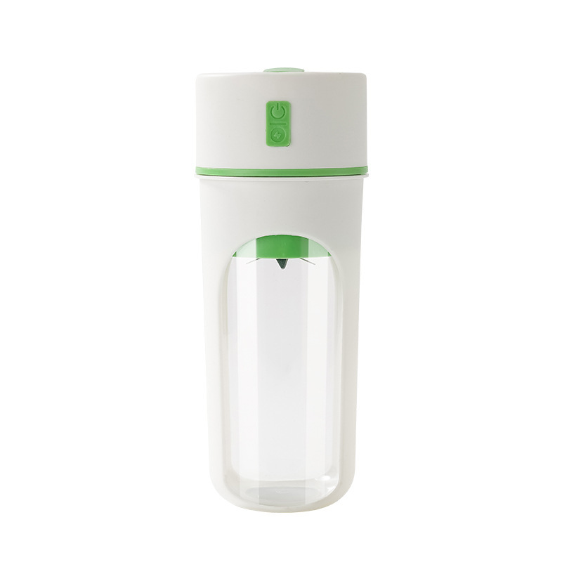 V888-ELOSUNG15653-214931-00 Green Portable USB Rechargeable Juicer Bottle - 2-in-1 Blender and Drink Cup, 480mL - Image 1