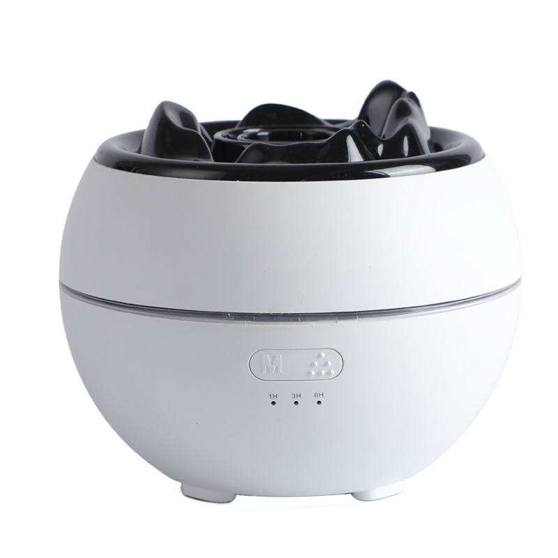 V888-ELOSUNG15738-215522-00 Volcanic Flame Aroma Diffuser (White Ordinary Style)- 360ml Ultrasonic Humidifier with 7-Color LED Light and Adjustable Mist for Home and Office - Image 1