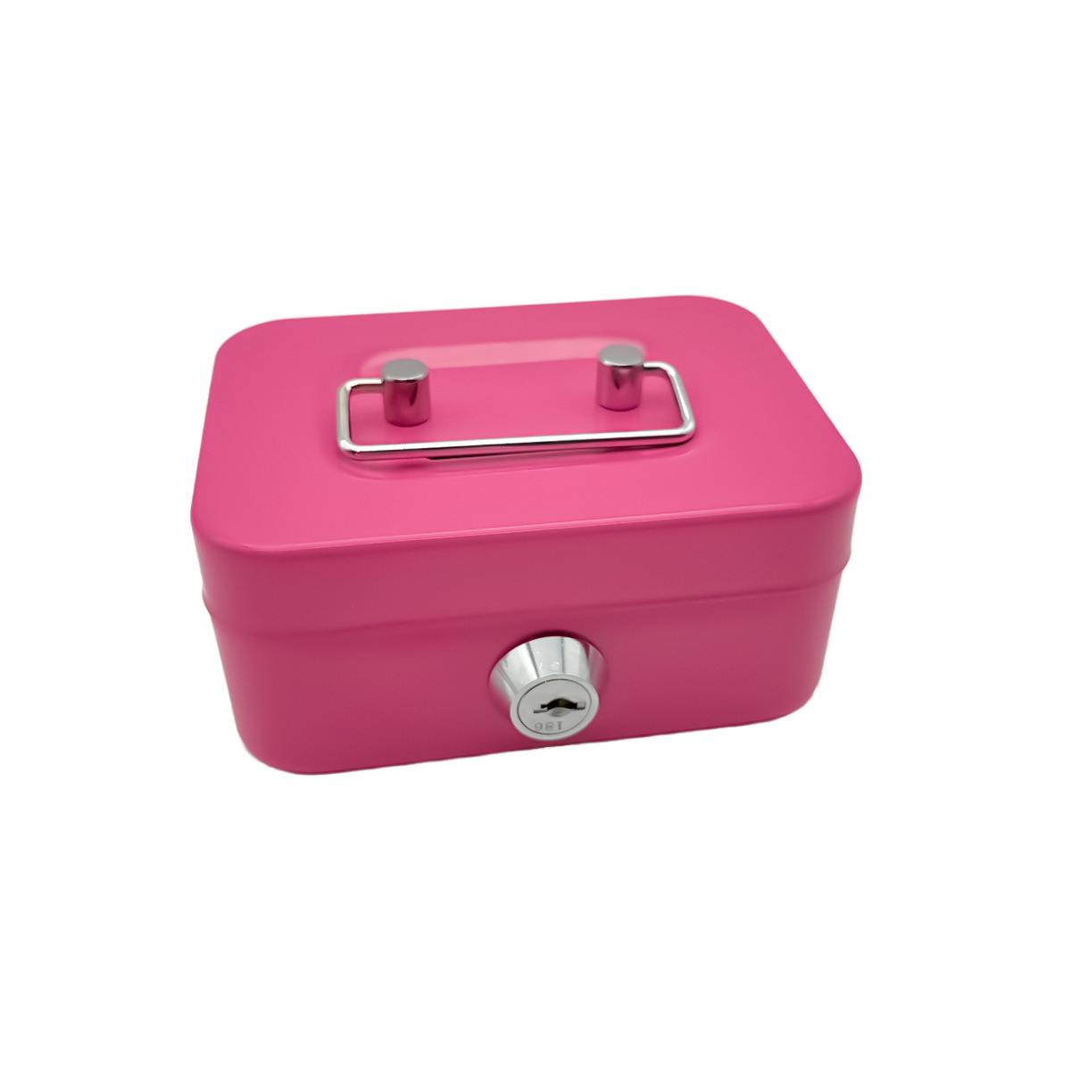 V888-ELOSUNG15827-215908-00 2PCS/Pink Mini Lockable Cash Box with Handle - Secure Money Storage Box - Image 1