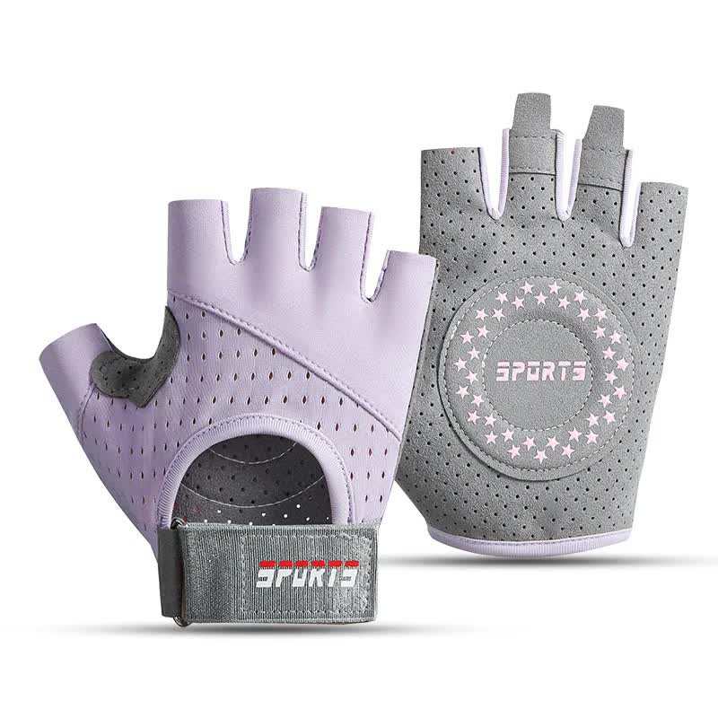V888-ELOSUNG15858-216096-00 Purple/M Size Women's Non-Slip Breathable Sports Gloves - Lightweight and Shock-Resistant Fitness Gloves - Image 1