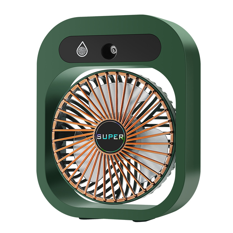 V888-ELOSUNG15945-216935-00 Portable USB Rechargeable Misting Fan – Compact Personal Fan with Cooling Spray - Green Colors - Image 1
