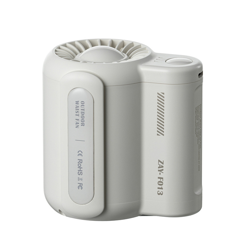 V888-ELOSUNG15951-216947-00 White Outdoor Waist Fan - Portable Wearable Fan for Hands-Free Cooling - Image 1