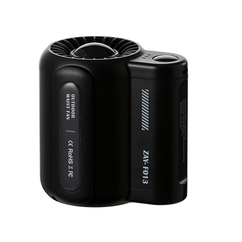 V888-ELOSUNG15953-216949-00 Black Outdoor Waist Fan - Portable Wearable Fan for Hands-Free Cooling - Image 1