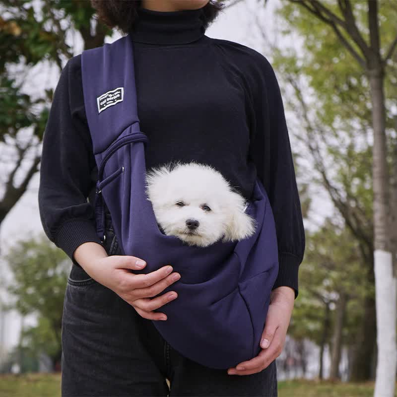 V888-ELOSUNG16069-214352-00 Nevy Blue Pet Sling Carrier Bag - Comfortable and Hands-Free Design - Image 1