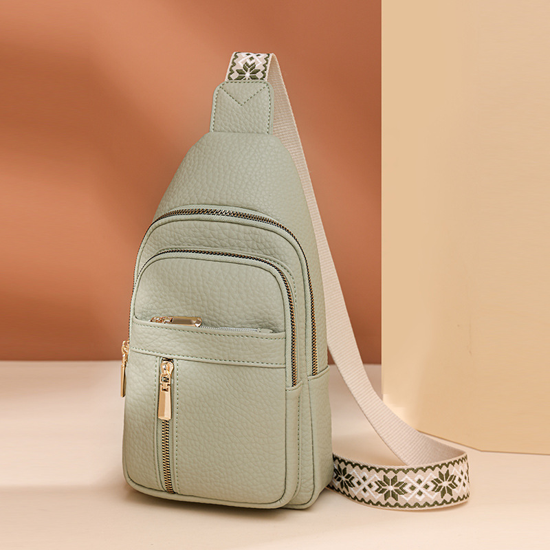 V888-ELOSUNG16140-215341-00 Green Stylish PU Leather Crossbody Sling Bag - Compact and Multi-Functional - Image 1