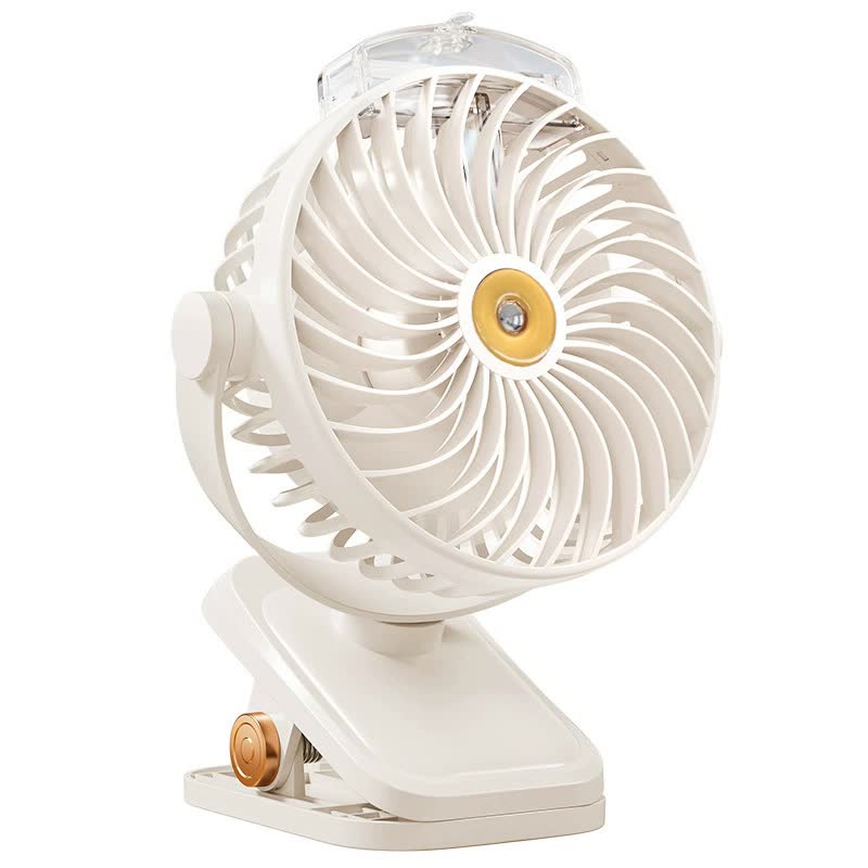 V888-ELOSUNG16252-215719-00 White Portable Clip-On Mist Fan - Rechargeable Cooling Fan with Adjustable Spray Modes - Image 1