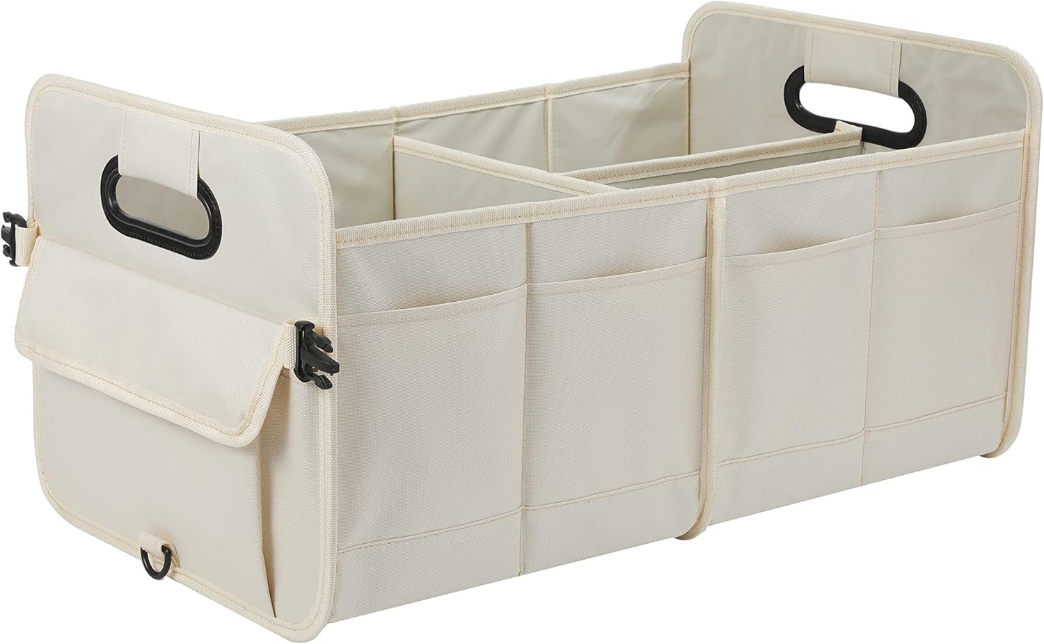 V888-ELOSUNG16518-216479-00 White Large Car Storage Organizer with Handles, 24x17.6x12.2 in, Collapsible - Image 1
