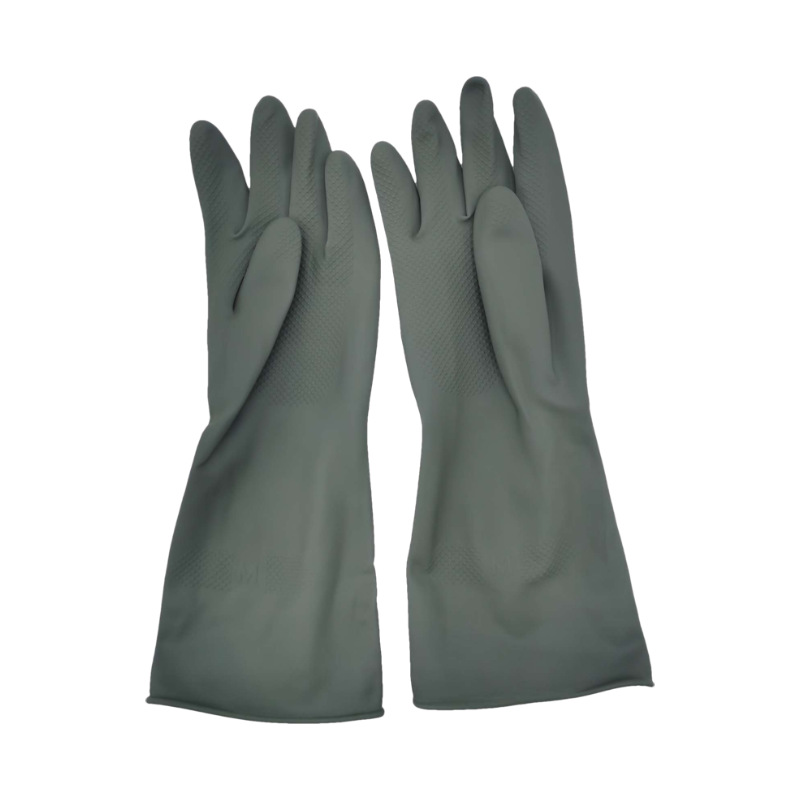 V888-ELOSUNG16671-222300-00 Grey Set of 3 Pairs of Durable Rubber Gloves - Waterproof, Comfortable, Ideal for Household and Cleaning Tasks - Image 1