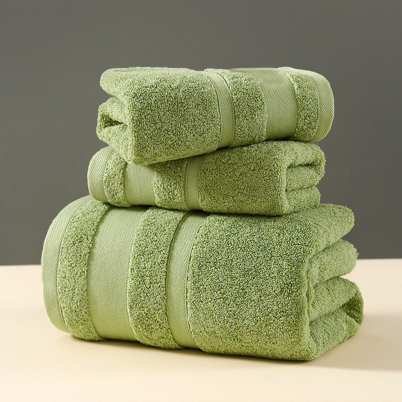 V888-ELOSUNG16793-223358-00 Green Luxury 3-Piece 100% Cotton Towel Set - Bath, Hand & Face Towels - Image 1