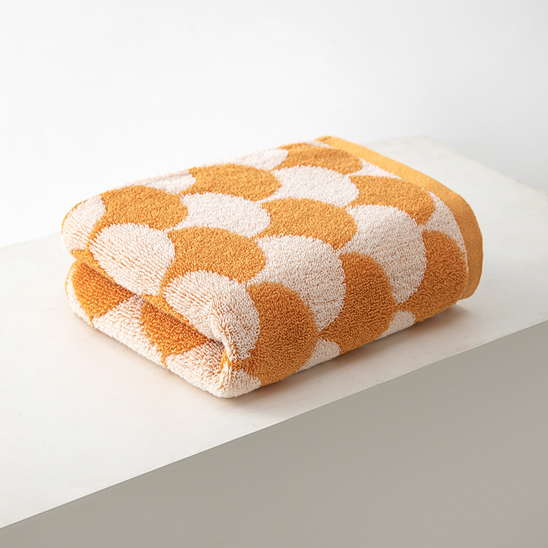 V888-ELOSUNG17809-224200-00 Orange Thickened and Enlarged Cotton Hand Towels - 3 Pack (34x74cm) - Soft and Absorbent Bath Towels for Adults - Image 1