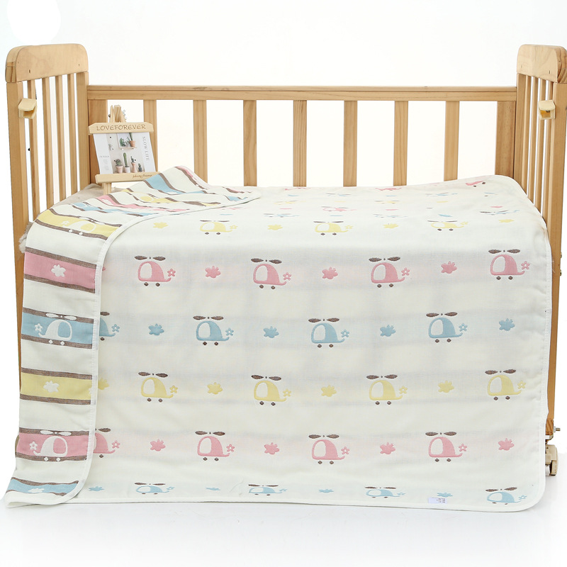 V888-ELOSUNG18019-224142-00 Airplane, 6-Layer Muslin Baby Blanket - Soft Cotton Bedding for Infants and Toddlers, 110x110cm - Image 1