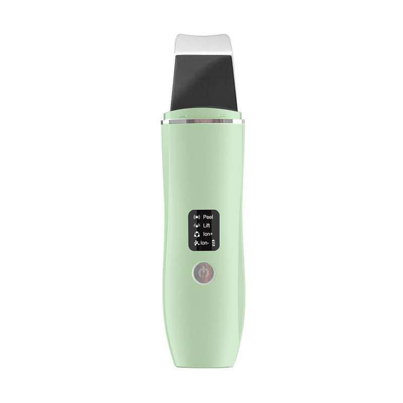 V888-ELOSUNG18130-202503251932-00 Green Ultrasonic Skin Scrubber - Deep Pore Cleansing Facial Exfoliator with USB Type-C Charging - Image 1
