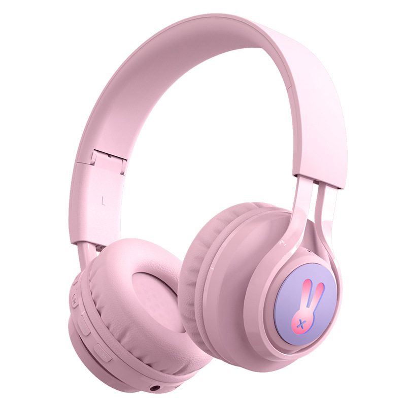 V888-ELOSUNG18175-202504211245-00 Pink Bunny Wireless Headphones - Glowing Logo, Bluetooth 5.0, 85dB Volume Limit Mode - Image 1