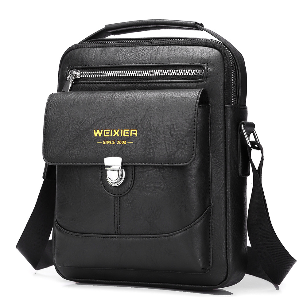 V888-ELOSUNG18232-202505131953-00 Premium PU Leather Crossbody Bag for Men - Vintage Black Shoulder Bag - Image 1