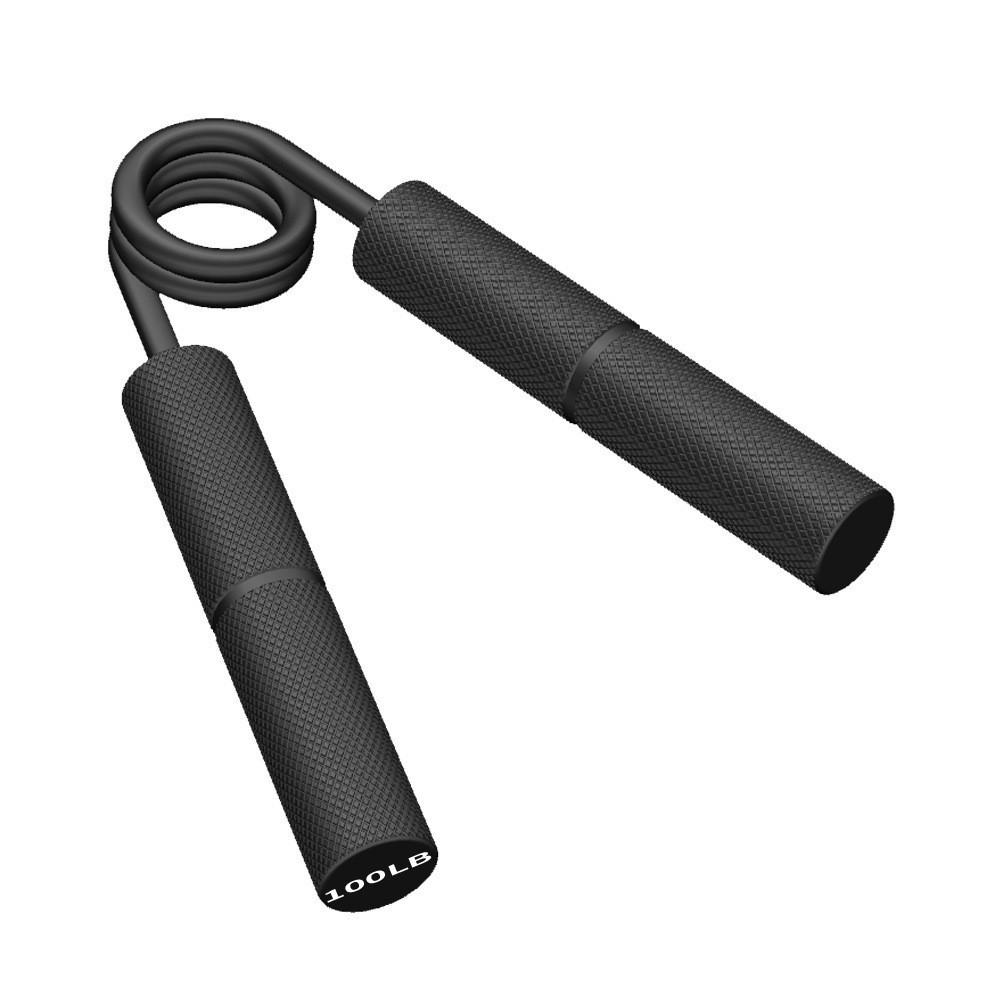 V888-ELOSUNG19069-225774-00 Black 100lb Hand Grip Strengthener (2-Piece Set) with Non-Slip Aluminum Handles - Image 1