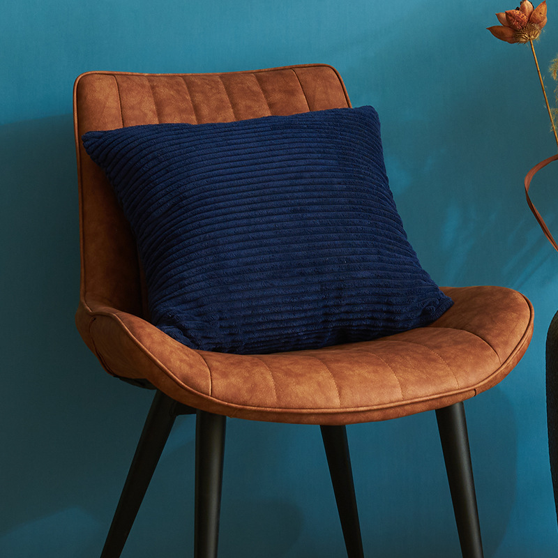 V888-ELOSUNG19395-202502281035-00 Navy Blue Set of 4 Corduroy Pillow Covers - Solid Color Minimalist Throw Cushion Covers - 45x45cm (Pillow Inserts are NOT Included) - Image 1