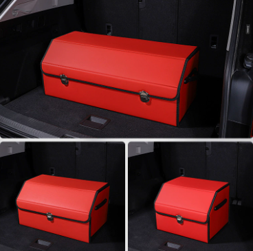 V888-ELOSUNG19551-202503071412-00 Medium Sized Red Foldable Car Trunk Storage Box - Large Capacity Insertable Rear Organizer - Image 1