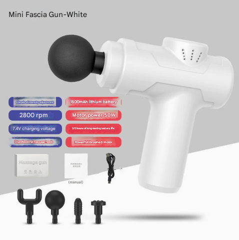 V888-ELOSUNG19709-202503121507-00 White Portable Mini Massage Gun for Deep Tissue - Adjustable Impact Neck Massager with Rechargeable Battery - Image 1