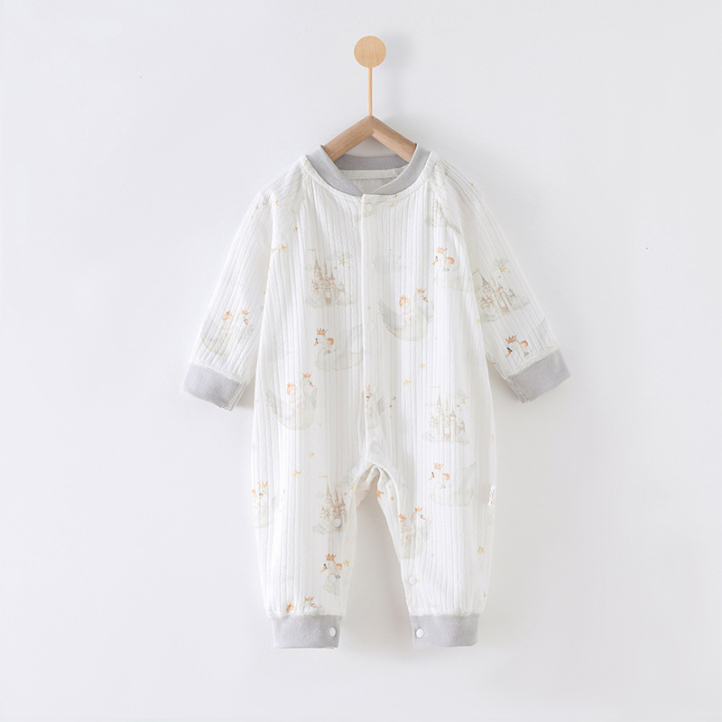 V888-ELOSUNG19899-202503181112-00 90 Size The Prince of the Castle Class A Pure Cotton Long-Sleeve Baby Onesie - Cozy Newborn Bodysuit for Fall and Winter - Image 1