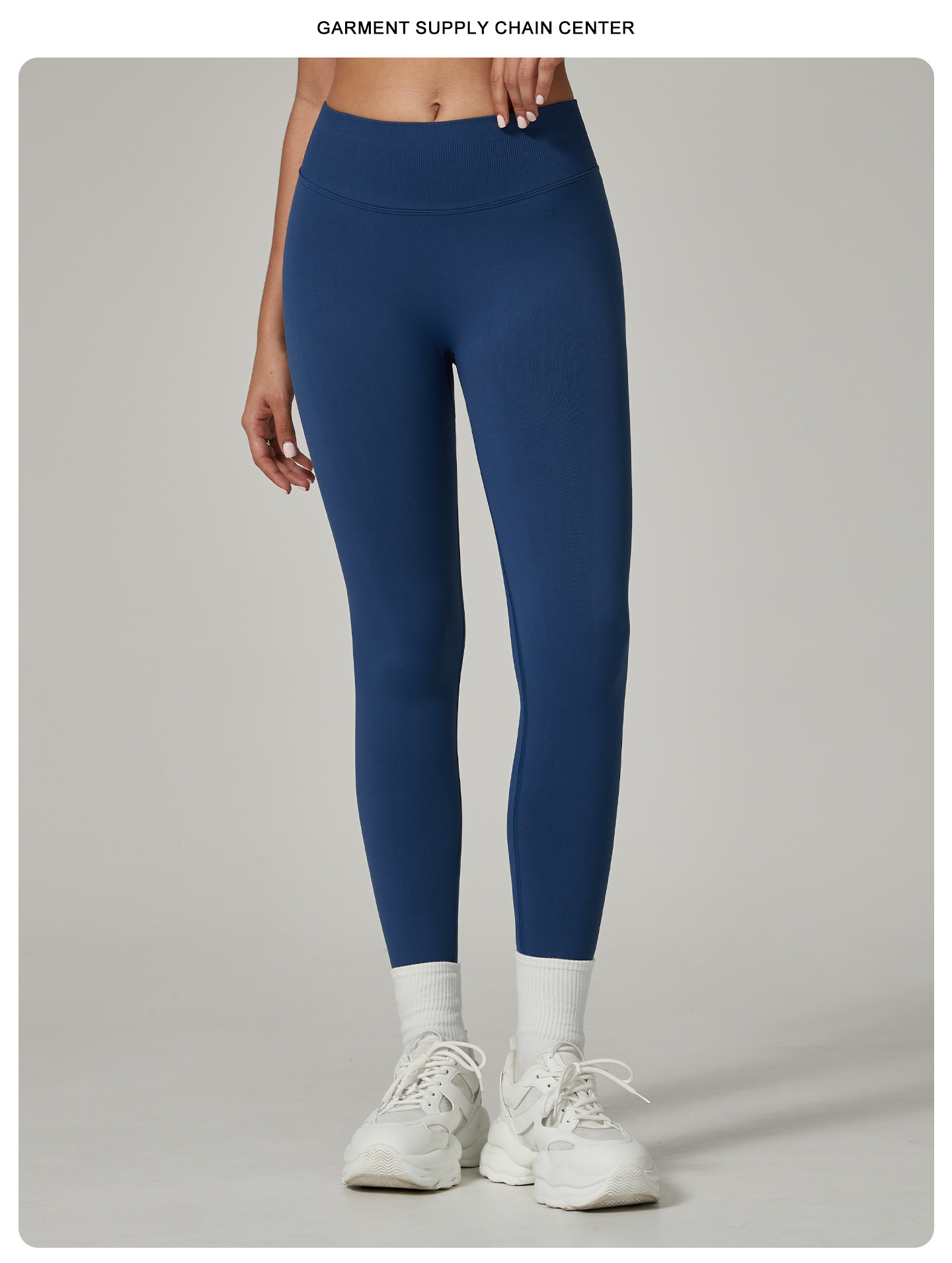 V888-ELOSUNG20251-225994-00 Dark Blue High-Waisted Butt Lift Yoga Pants for Women - Peach Hip Design, Full-Length Leggings, Workout and Fitness Activewear size L - Image 1