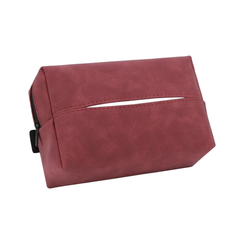 V888-ELOSUNG20384-226779-00 2 pcs Red Stylish Car Tissue Box for Seat Back - Car Interior Tissue Pack for Seat Back, Armrest Box, Sun Visor 18.5x12.5x7cm - Image 1