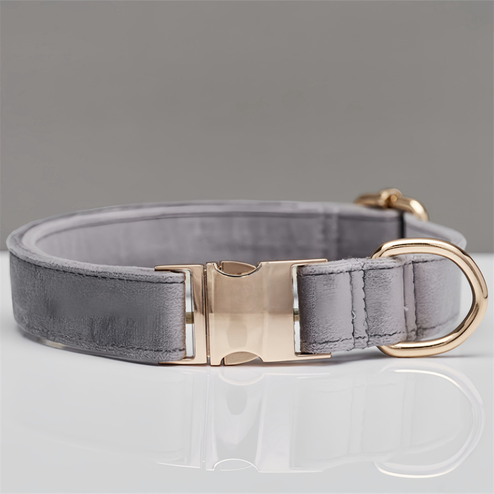 V888-ELOSUNG20399-227247-00 Grey Durable Dog Collar with Metal Buckle - Adjustable Nylon Pet Collar for Small to Large Dogs Size XS - Image 1