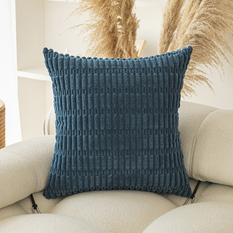 V888-ELOSUNG20720-202502281136-00 Blue Set of 2 Corduroy Style Throw Pillow Covers - Machine Washable 55*55CM - Image 1