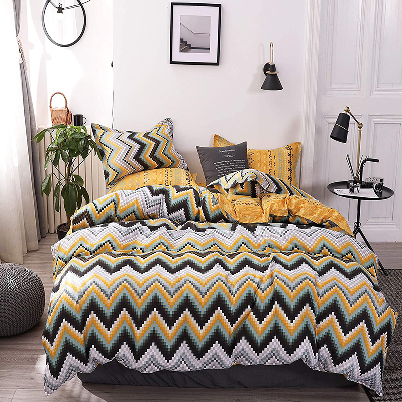 V888-ELOSUNG20757-202503031012-00 Yellow Duvet Cover - 3 Piece Bedding Set (with Corner Ties)Quilt cover 230cm x 265cm, pillowcase 51 x 92cm - Image 1