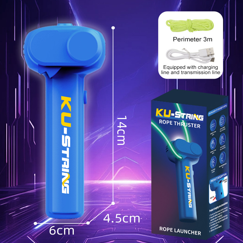 V888-ELOSUNG20848-202503071346-00 Dark blue 3-Meter Glow-in-the-Dark Rope Launcher Toy - Fun Stress Relief for All Ages - Image 1