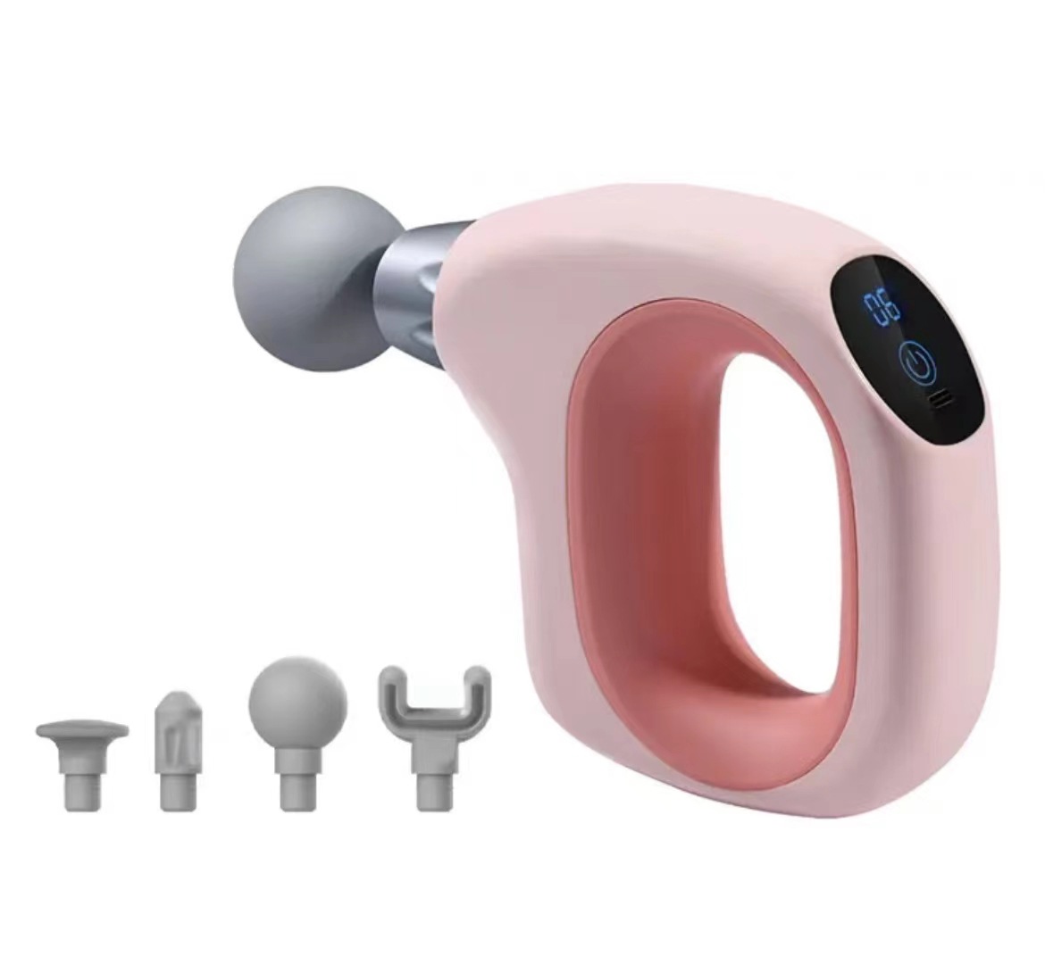 V888-ELOSUNG21161-226760-00 Pink Mini Handheld Fascia Gun - Quiet, Portable, and Adjustable 12-Speed Muscle Massager for Neck, Back, and Full Body Relief, ABS+TRP Material - Image 1