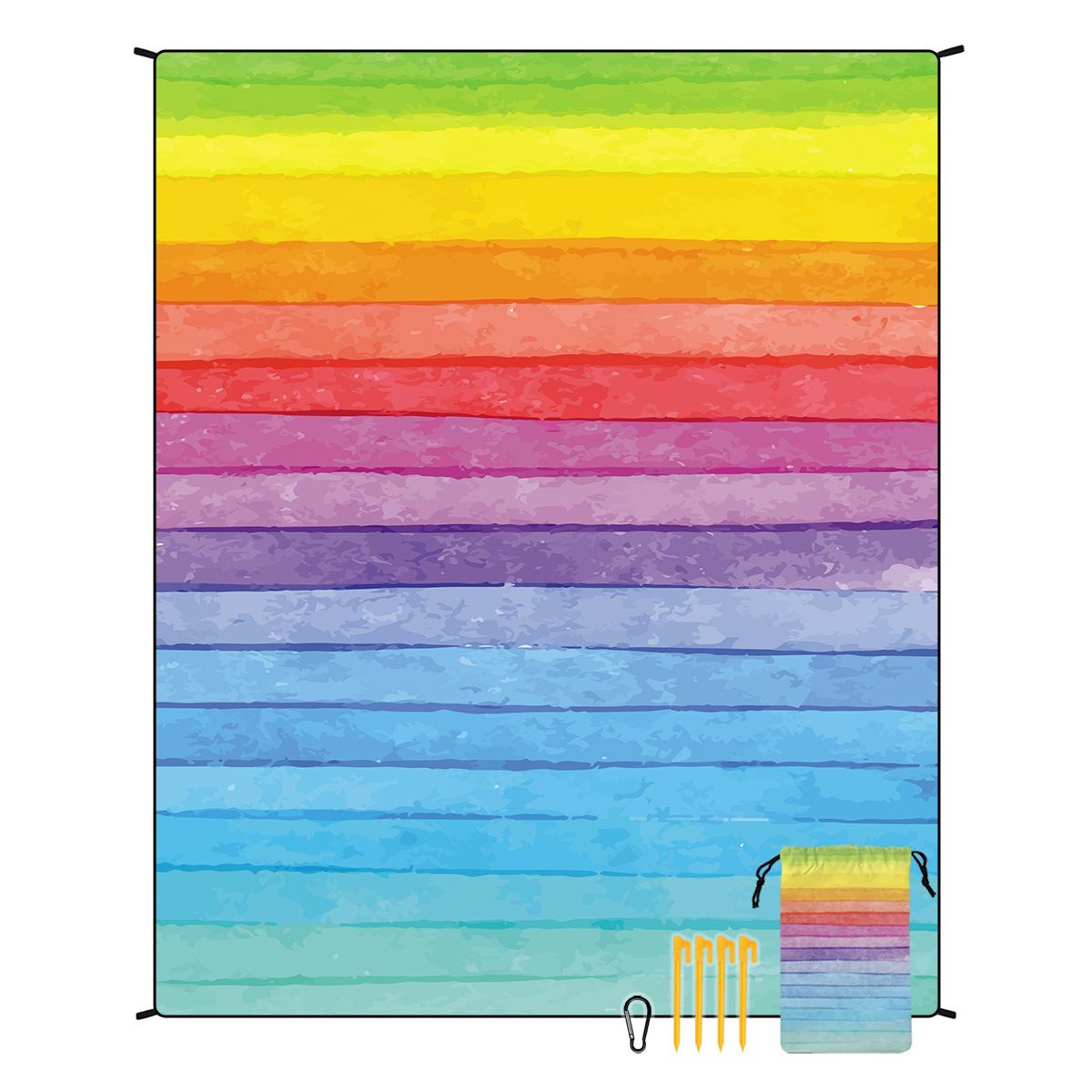 V888-ELOSUNG21213-202502241407-00 Style STD-001-4 Colorful Quick Dry Beach Mat Sand Proof Waterproof Outdoor Picnic Blanket - Compact & Lightweight - Image 1