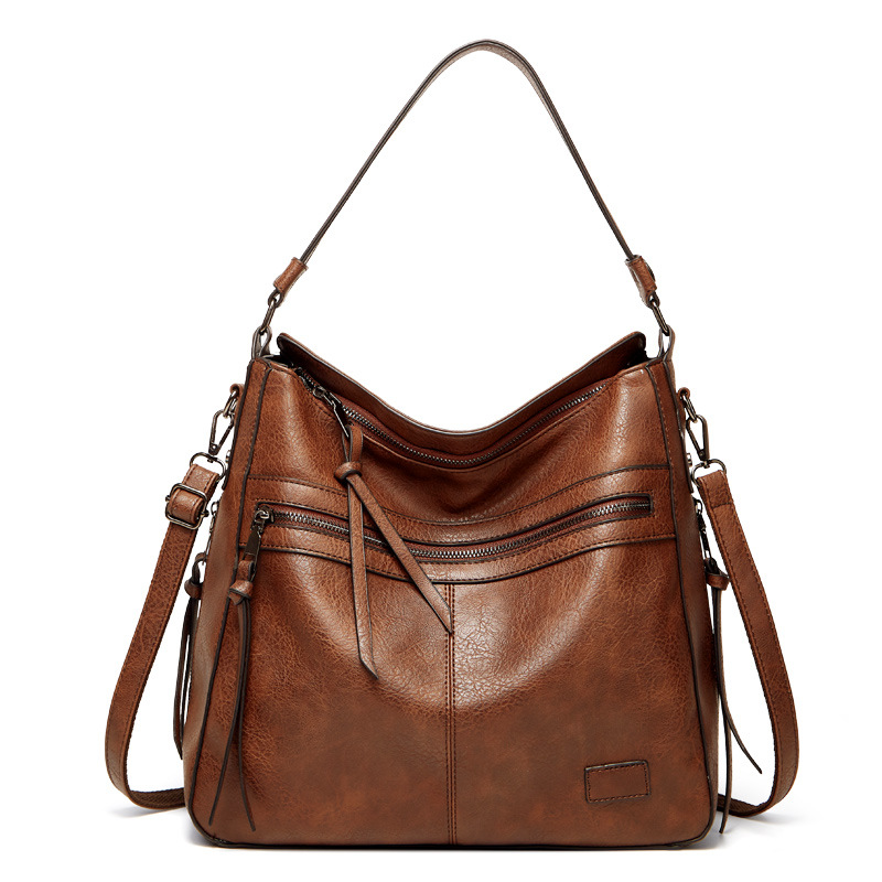 V888-ELOSUNG21417-202502271141-00 Brown Spacious & Stylish PU Leather Tote Bag - Versatile Shoulder/Crossbody - Image 1