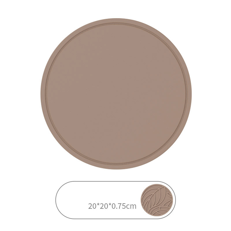 V888-ELOSUNG21636-202503071545-00 Brown 3 Pcs Premium Silicone Round Heat-Resistant Pad - 20cm Durable Kitchen Pot Mat with Anti-Slip Design - Image 1