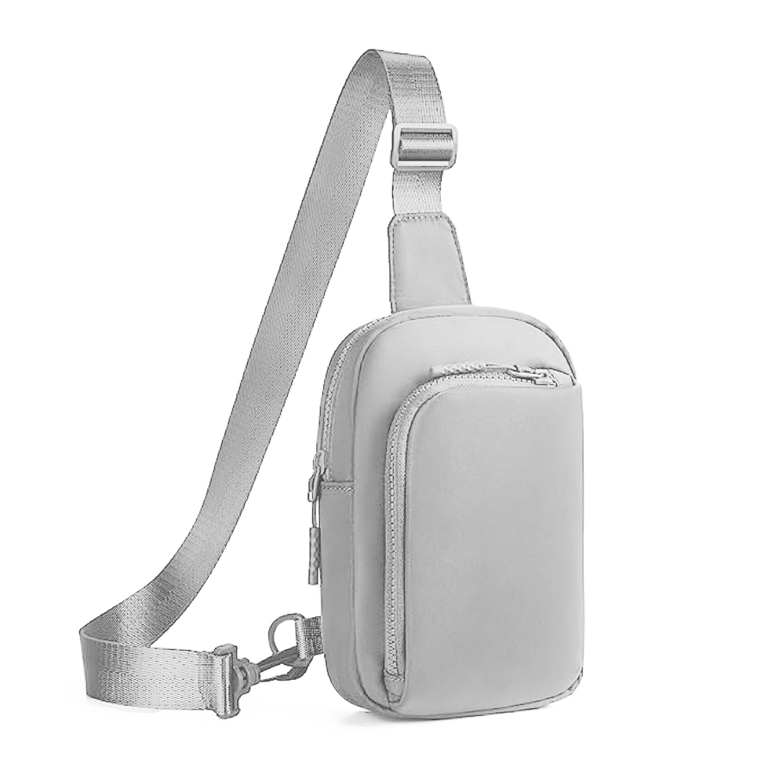 V888-ELOSUNG21706-202503111146-00 Light Grey Trendy Waterproof Sling Bag - Lightweight Crossbody Chest Pack, Adjustable Strap - Image 1