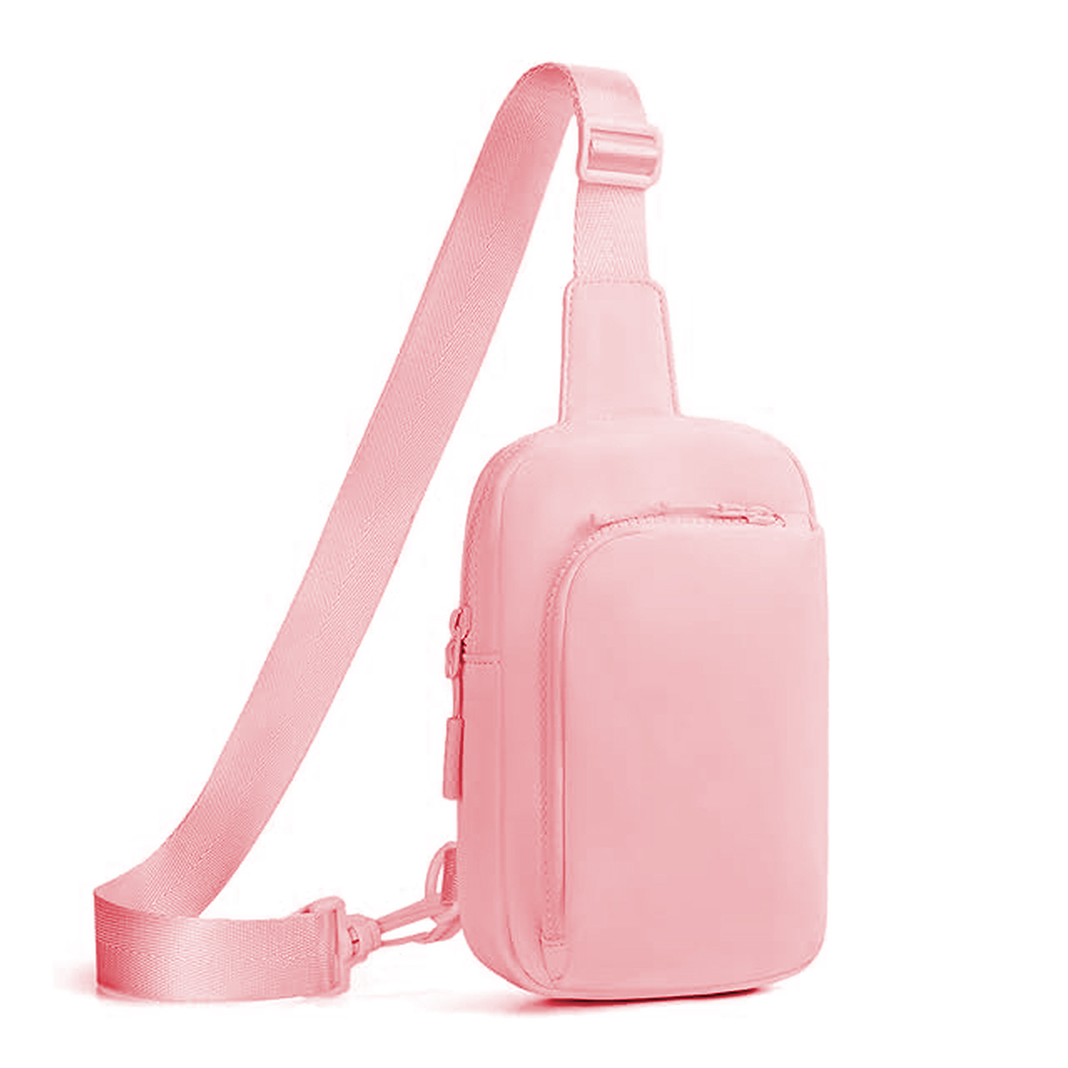 V888-ELOSUNG21711-202503111147-00 Pink Trendy Waterproof Sling Bag - Lightweight Crossbody Chest Pack, Adjustable Strap - Image 1