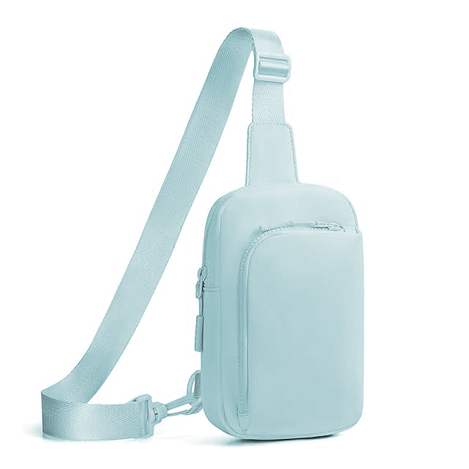 V888-ELOSUNG21712-202503111147-00 Light Blue Trendy Waterproof Sling Bag - Lightweight Crossbody Chest Pack, Adjustable Strap - Image 1