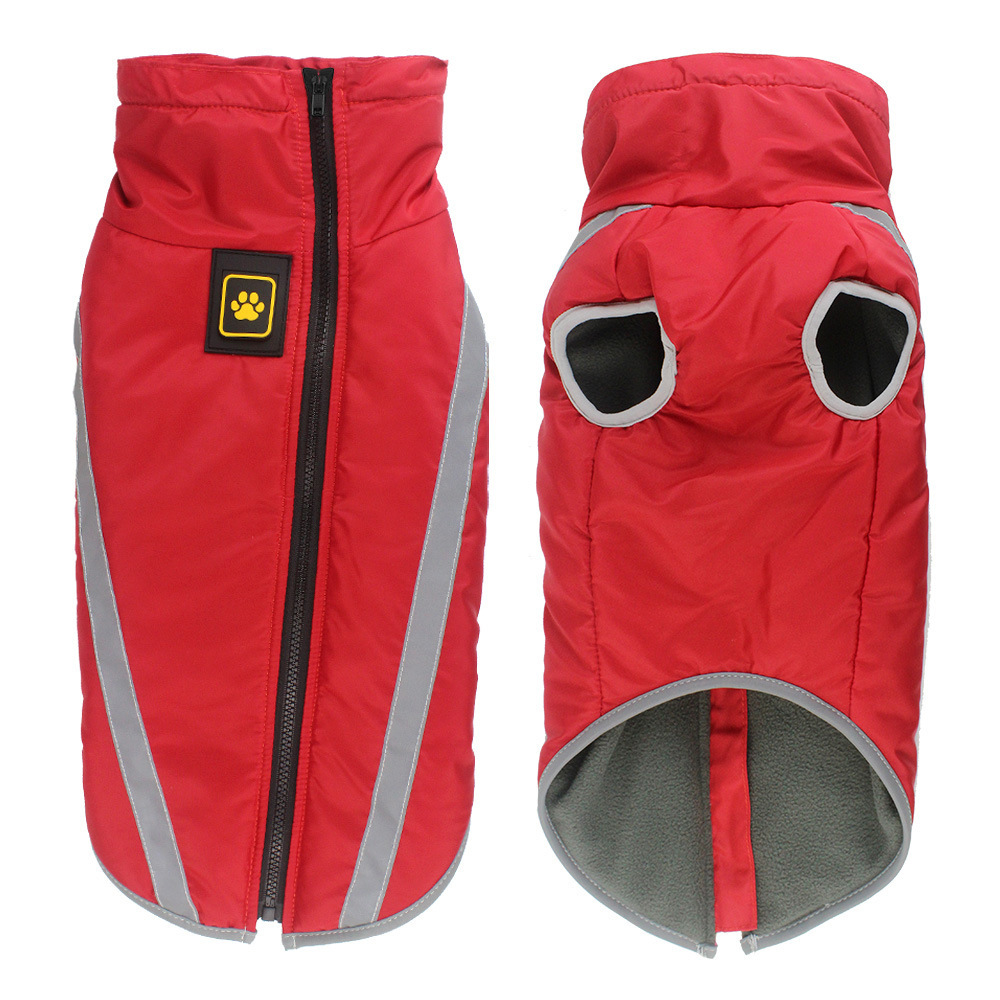 V888-ELOSUNG21907-202503131526-00 Size 5XL Red Reflective Winter Dog Jacket - Warm & Waterproof Outdoor Coat for Large Breeds - Image 1