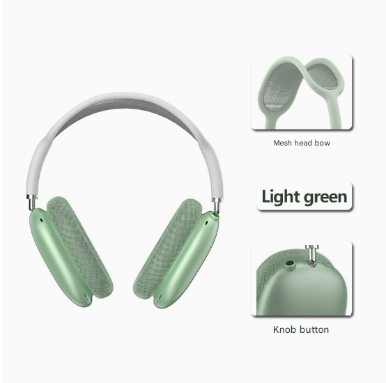 V888-ELOSUNG22210-202503211717-00 Green Bluetooth Over-Ear Headphones - Mesh Headband, Wireless, Rotatable Earcups - Image 1