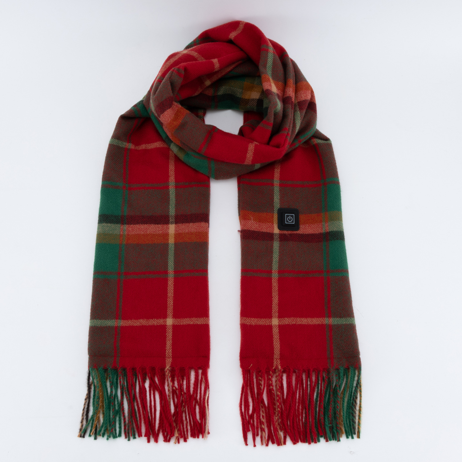 V888-ELOSUNG22238-202503211749-00 Christmas Plaid Heated Scarf - Electric Warming Scarf, Winter Outdoor Essential (Without power bank) - Image 1