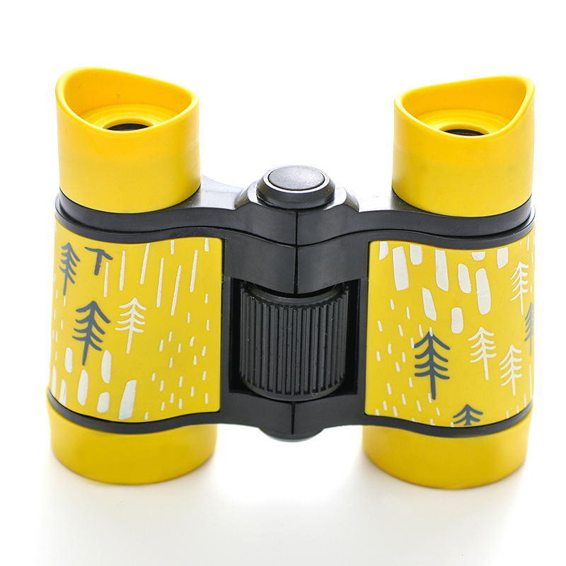 V888-ELOSUNG22450-202503251605-00 2 PCS Yellow Kids Binoculars - Rubber Grip, Tree Pattern - Image 1